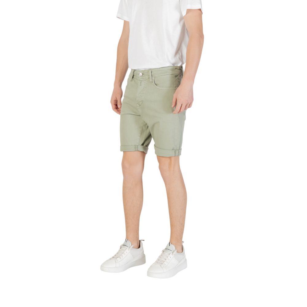 Replay Green Cotton Bermuda Shorts