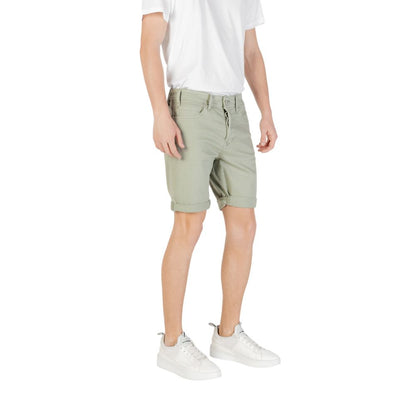 Replay Green Cotton Bermuda Shorts