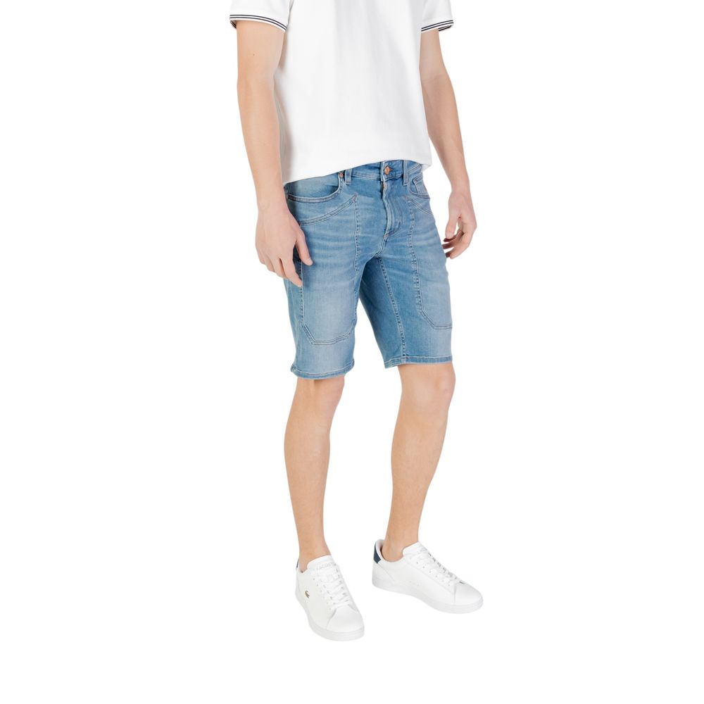 Jeckerson Light Blue Cotton Bermuda Shorts