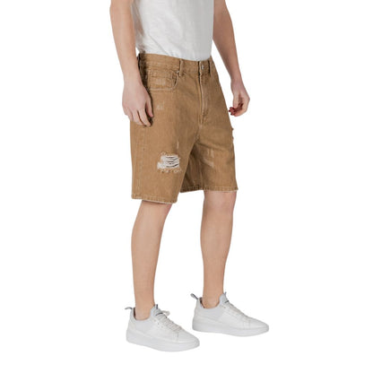 Gianni Lupo Beige Cotton Bermuda Shorts