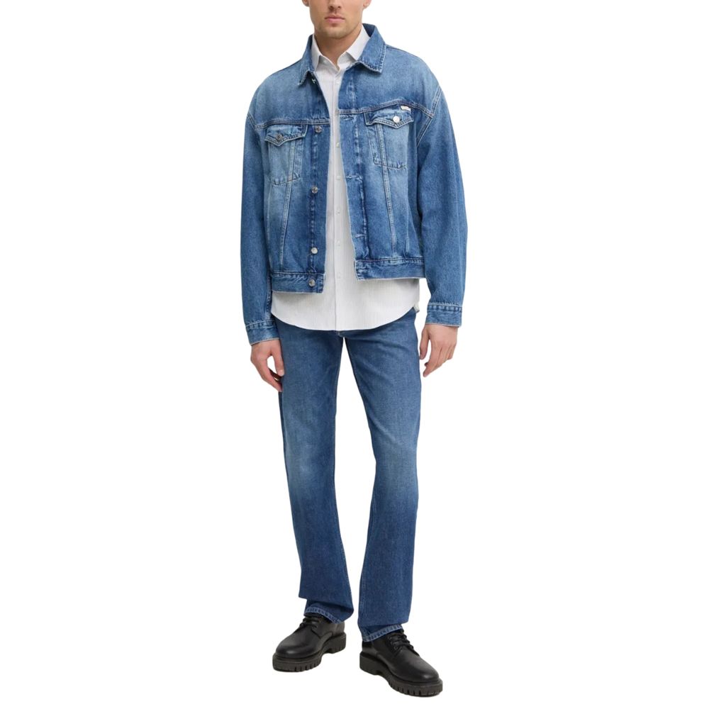 Calvin Klein Jeans Blue Cotton Relaxed Fit Jeans