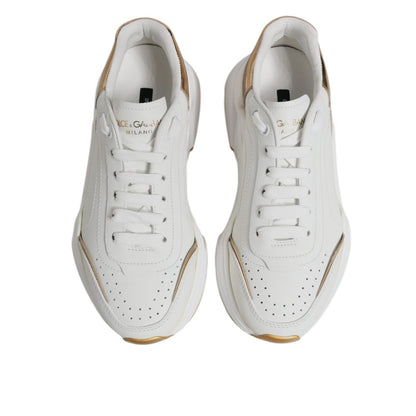 Dolce & Gabbana White Gold Daymaster Low Top Sneakers Shoes