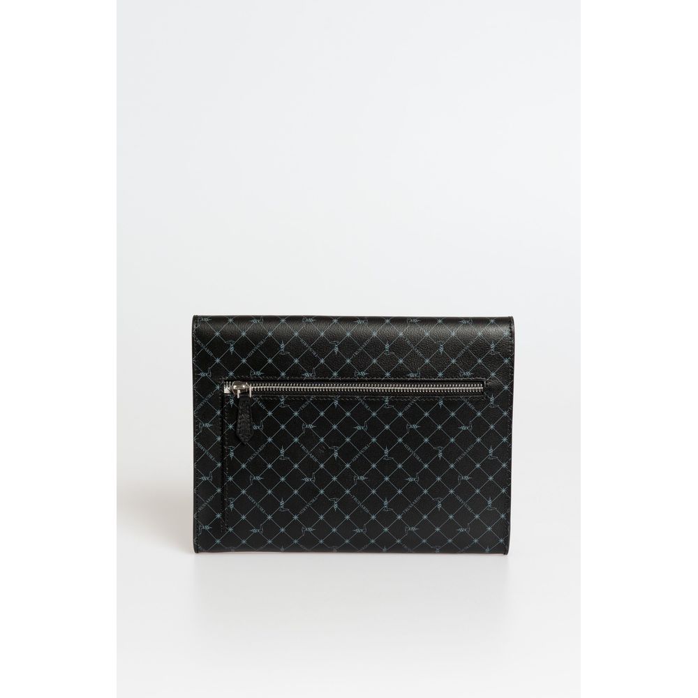 Trussardi Black Polyester Clutch Bag