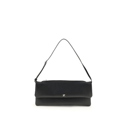 Courrèges Black Calf Leather Bos Taurus Shoulder Bag