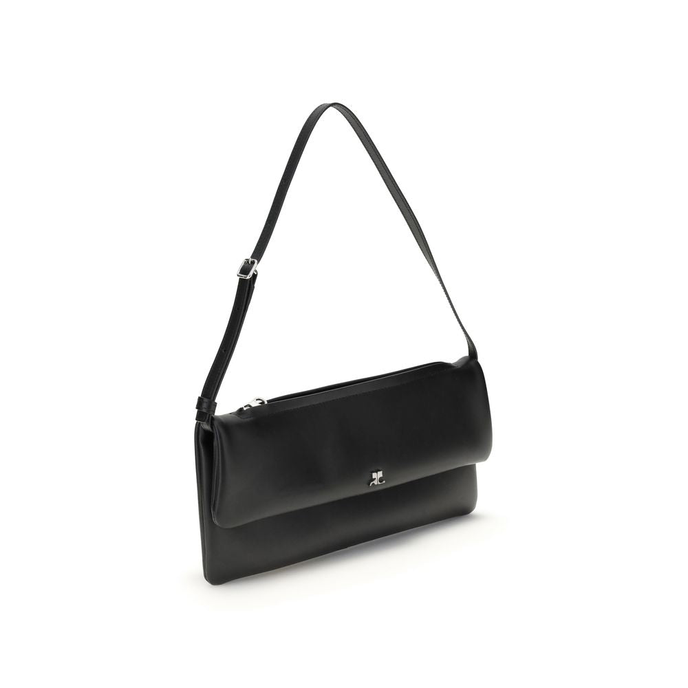 Courrèges Black Calf Leather Bos Taurus Shoulder Bag