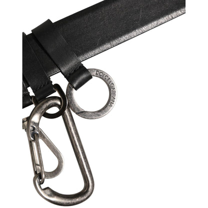Dolce & Gabbana Black Key Ring Clip Attachments Buckle Belt