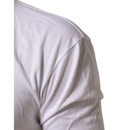 Dolce & Gabbana White Cotton Crown King Embroidery T-shirt