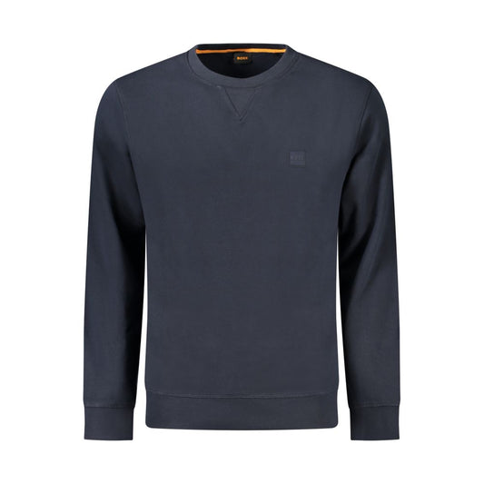 Hugo Boss Blue Cotton Men Sweatshirt