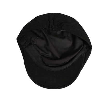 Dolce & Gabbana Black Cotton DG Logo Newsboy Cloth Capello Hat