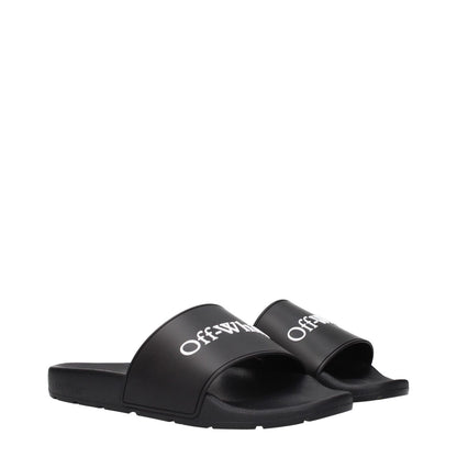 Off-White Black Cotton Slippers