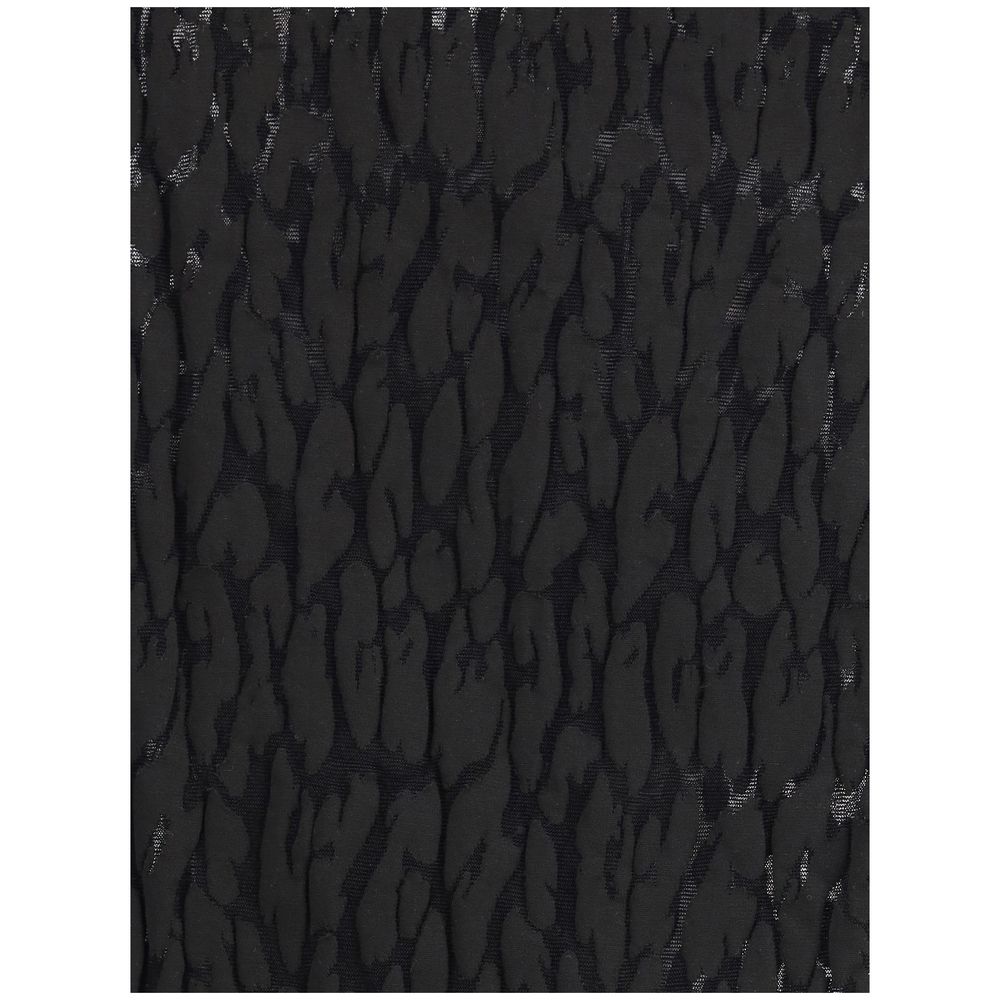 Fabric detail of Wolford Black Polyamide Top showing animalier patterns with sheer and opaque textures.