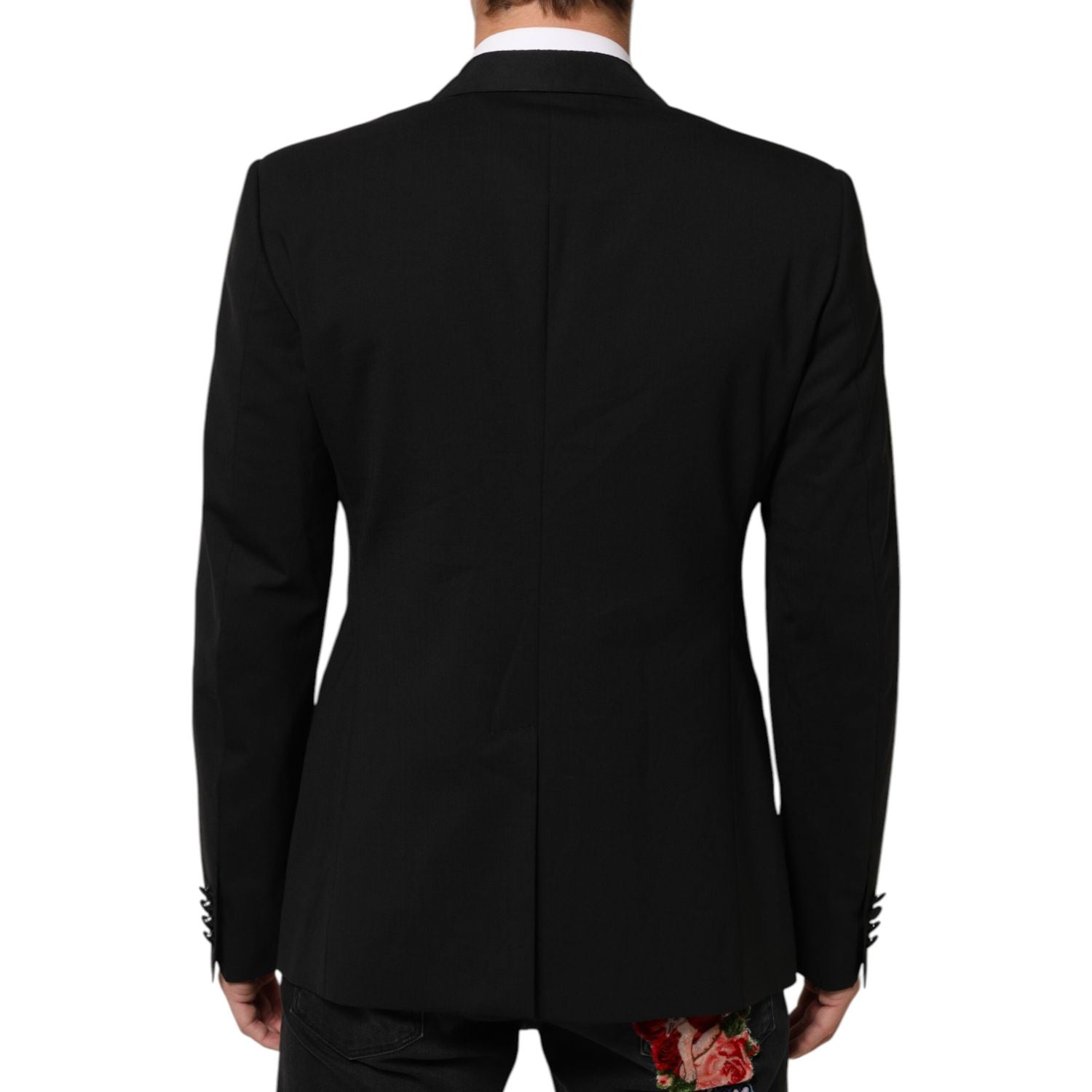 Dolce & Gabbana Black Wool 2 Buttons Suit Men Jacket Blazer
