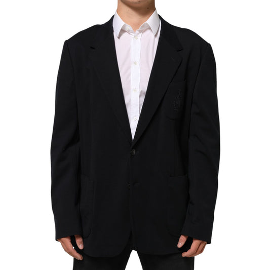 Dolce & Gabbana Black Viscose 2 Buttons Suit Jacket Blazer