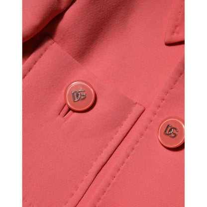 Dolce & Gabbana Pink Buttoned Down Trench Coat Jacket