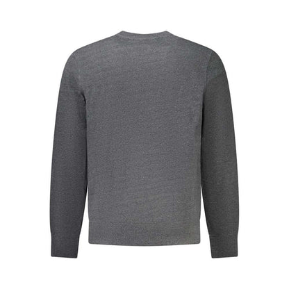 Accademia Militare Gray Cotton Men Sweater, back view showcasing eco-friendly design and sustainable fashion for modern men.