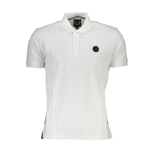 Gianmarco Venturi White Cotton Polo Shirt, short sleeve, 3 buttons, logo application, perfect casual wear.
