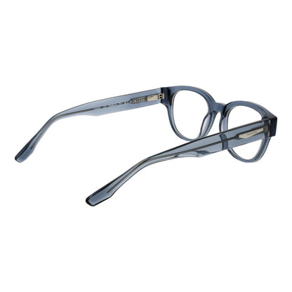 Trussardi Blue Acetate Glasses (Frames), full-rim panto style, blue acetate material, suitable for men with demo plastic lenses.