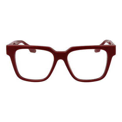 Trussardi Red Acetate Glasses (Frames) for women, full-rim square style in red, featuring spring hinge and demo plastic lenses.