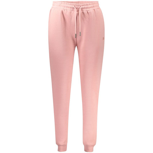 Norway 1963 Pink Cotton Pant: sports trousers with elastic waist, laces, fleece material, two pockets, ankle cuffs, applique logo.
