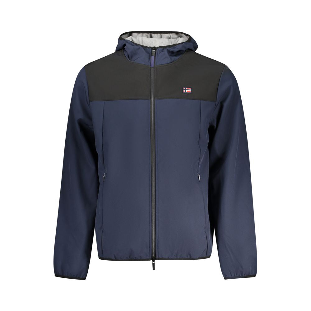 Norway 1963 Blue Polyester Men Jacket with hood and pockets