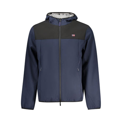 Norway 1963 Blue Polyester Men Jacket with hood and pockets