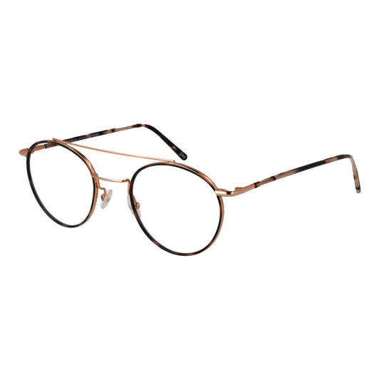 Andy Wolf Rose Gold Metal Glasses (Frames) unisex full-rim aviator style with rose gold metal frame and demo lenses, size 50-23-145.
