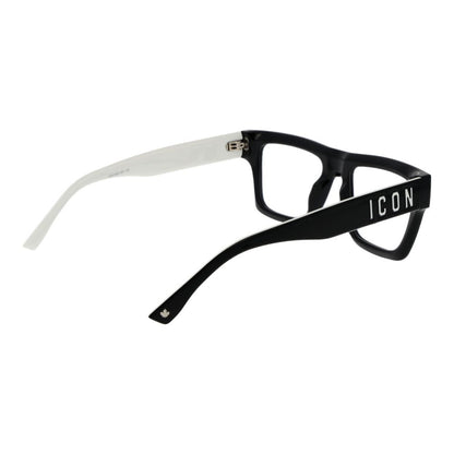 Dsquared² Black Cellulose Propionate Glasses (Frames) for men, full-rim, rectangle style, black frame with demo lenses.