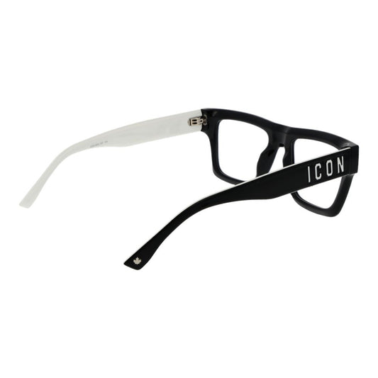 Dsquared² Black Cellulose Propionate Glasses (Frames) for men, full-rim, rectangle style, black frame with demo lenses.
