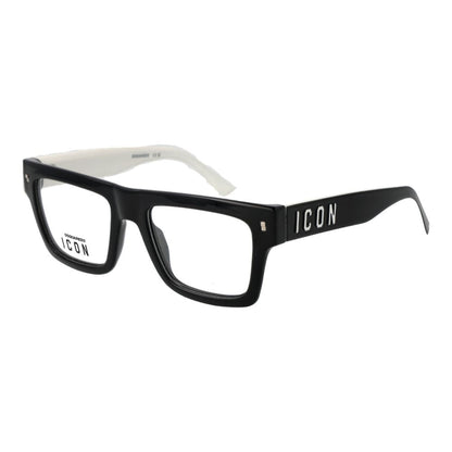 Dsquared² Black Cellulose Propionate Glasses (Frames) for men with full-rim rectangle style and branded case.