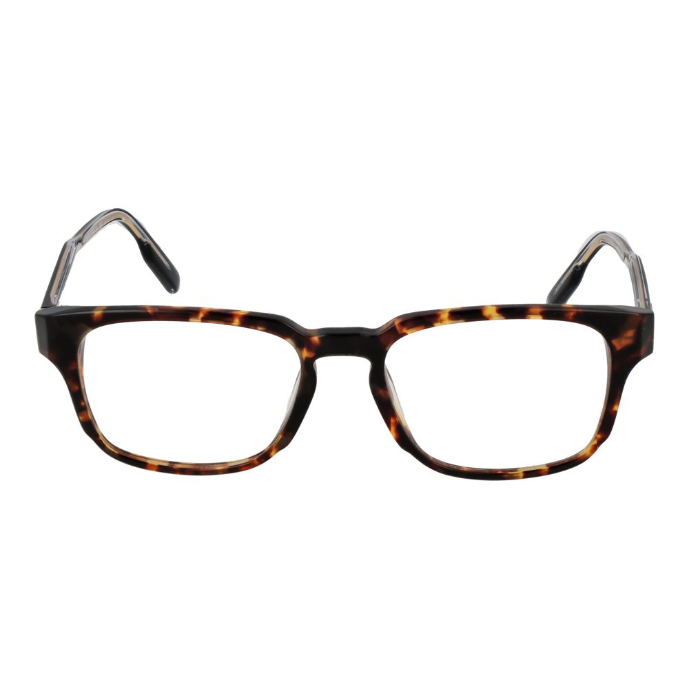 Ermenegildo Zegna Brown Acetate Glasses (Frames) full-rim rectangle style for men with demo lenses, includes branded case.