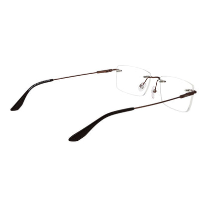 BMW Brown Titanium Glasses (Frames) for men with brown bottom-rim rectangular design and demo lenses in a branded case.