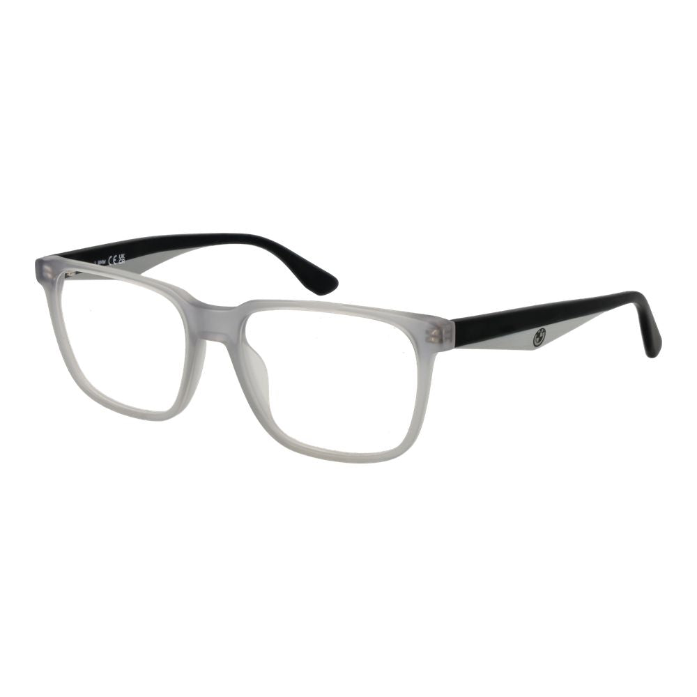 BMW White Acetate Glasses (Frames) for men, full-rim rectangle style in white acetate, includes branded case.