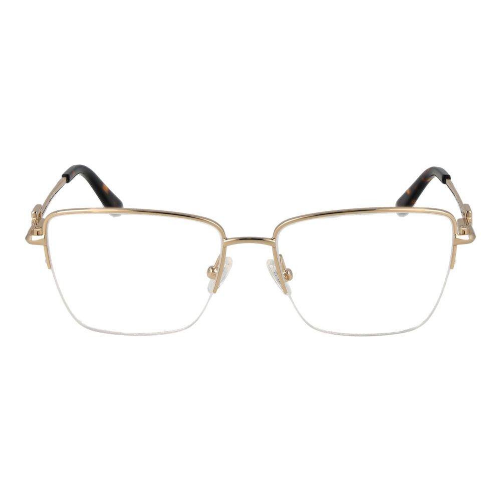 Guess Gold Metal Glasses (Frames) - Women's half-rim, rectangle design with a gold metal frame.