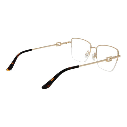 Guess Gold Metal Glasses (Frames) for women, gold half-rim metal frame, rectangle style, spring hinge, size 53-16-140 demo lenses.