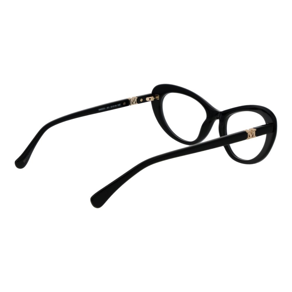 Max Mara Black Plastic Glasses (Frames) with butterfly style and full-rim black plastic frame for women.