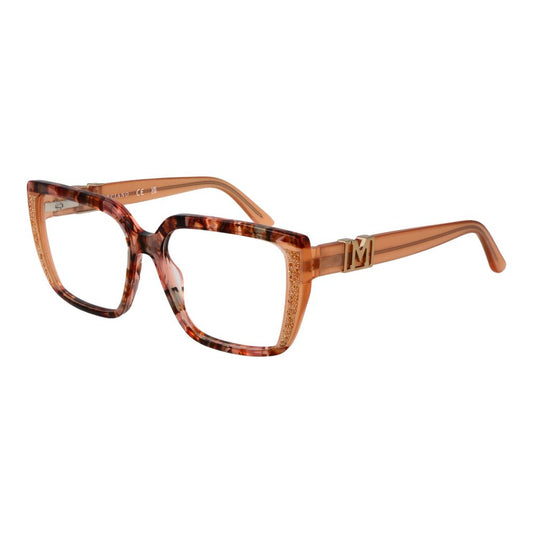 Marciano by Guess Orange Acetate Glasses (Frames) for women, full-rim butterfly style with demo lenses and branded case included.