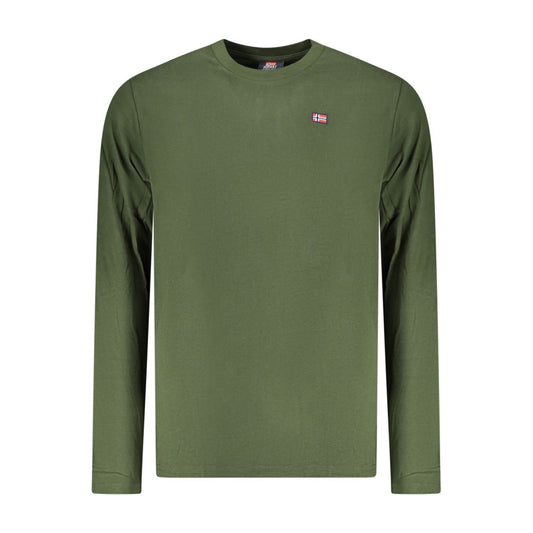 Norway 1963 Green Cotton Men T-Shirt with long sleeves and crew neck, featuring iconic applique logo on front.