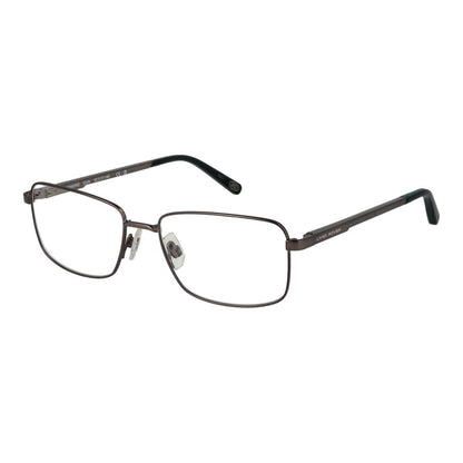 Men's Land Rover Gray Stainless Steel Glasses (Frames) with full-rim rectangle style, grey color, and demo lenses, spring hinge included.