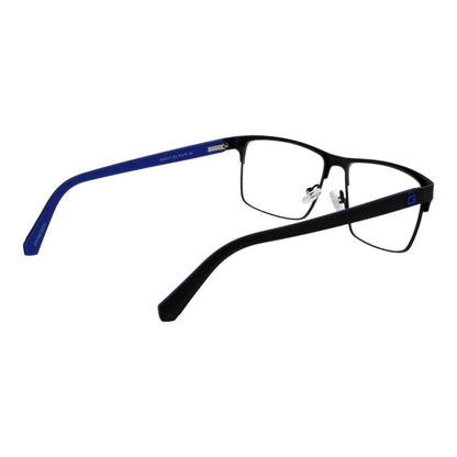 Guess Black Metal Glasses (Frames) for men with full-rim rectangle style and plastic demo lenses, featuring spring hinges for added comfort.