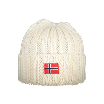 Norway 1963 White Marabou Men Cap with Norwegian flag patch