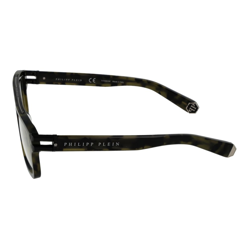 Philipp Plein Green Titanium Glasses (Frames) side view showing brand logo and arm design