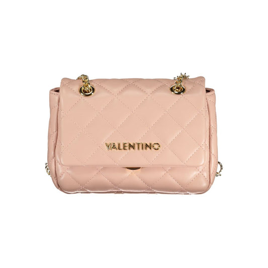 Mario Valentino Pink Polyethylene Women Handbag with chain strap and logo