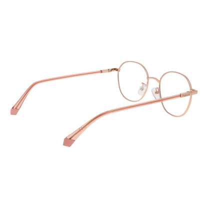 Polaroid Rose Gold Metal Glasses (Frames) full-rim unisex panto style with demo lenses in rose gold metal.
