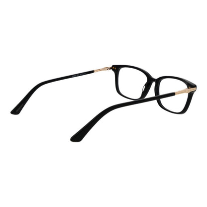 Guess Black Acetate Glasses (Frames), full-rim rectangle style for women, featuring spring hinges and black acetate material.