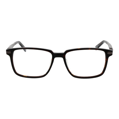 Spy Brown Plastic Glasses (Frames) for men, square full-rim design, demo lenses, plastic material, 57-17-145 size, brown color.