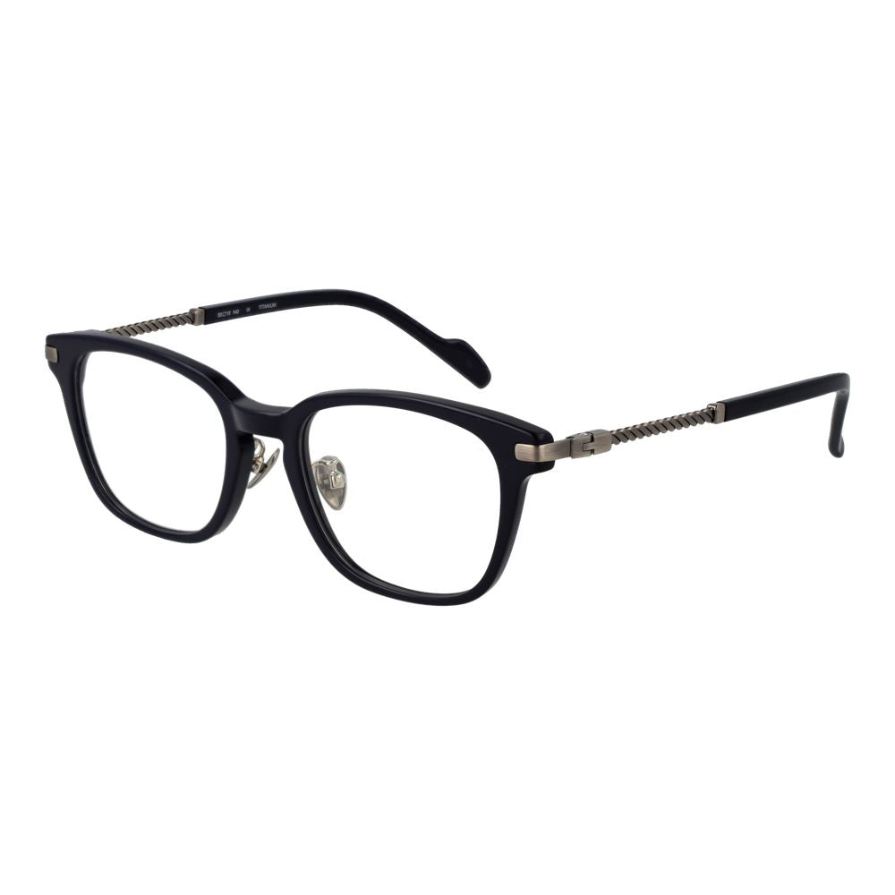Yohji Yamamoto Blue Metal & Plastic Glasses (Frames), unisex full-rim rectangle design with demo lenses and branded soft case included.