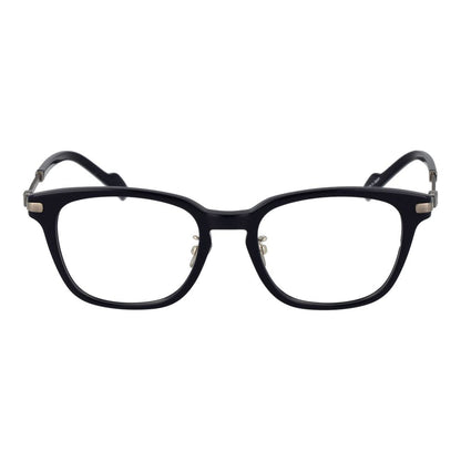 Yohji Yamamoto Blue Metal & Plastic Glasses (Frames), unisex full-rim rectangle style, blue frame, demo lenses, includes branded soft case.