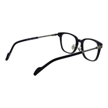 Yohji Yamamoto Blue Metal & Plastic Glasses (Frames), unisex full-rim rectangle eyeglasses with blue metal and plastic frame.