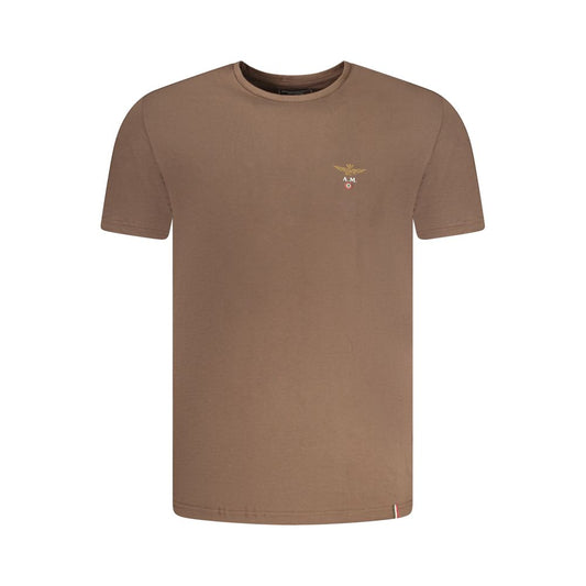 Aeronautica Militare Brown Cotton Men T-Shirt