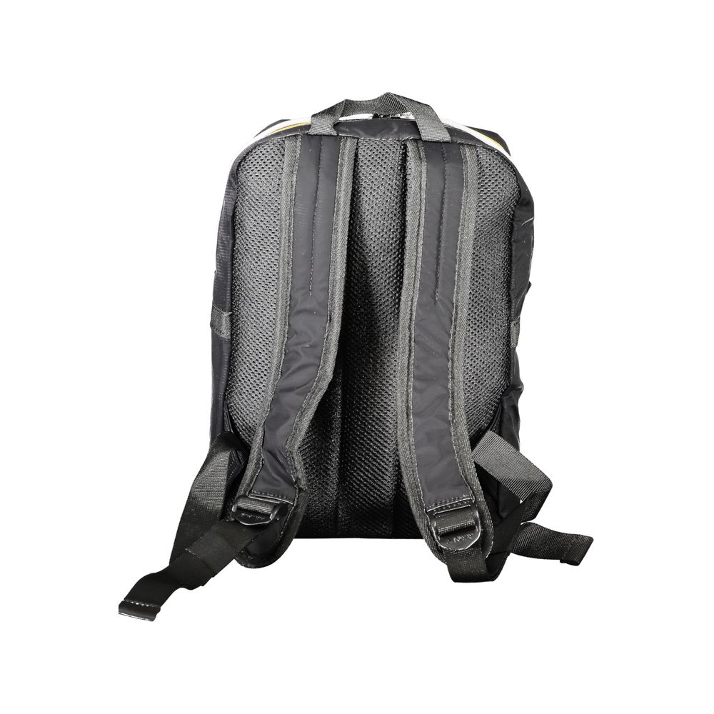 Back view of K-WAY Black Polyamide Backpack showing adjustable shoulder straps and handle.